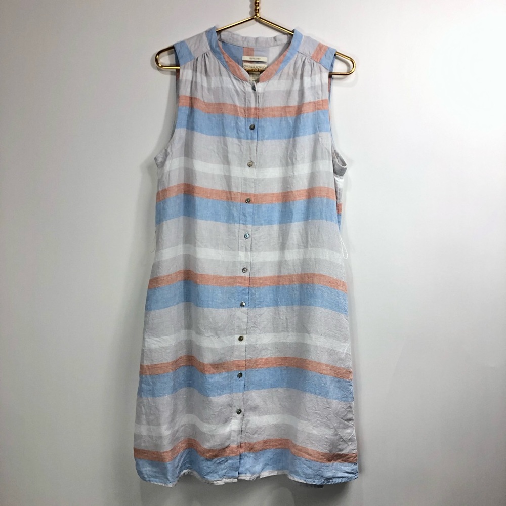 Cynthia Rowley Linen Striped shirt dress Medium